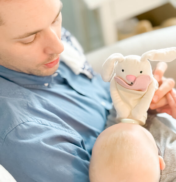 Encourages connection with caregivers